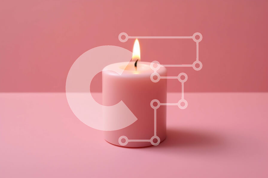 Intra Συλλεκτικό Ξύλινο Παζλ Plywood  4mm - Ροζ κερί σε ροζ επιφάνεια | Φωτογραφία Αρχείου Σε Ξύλινο Κουτί - Διαστάσεις: 10x10 cm – 25 κομμάτια