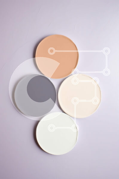 Intra Συλλεκτικό Ξύλινο Παζλ Plywood  4mm - Κομψό σετ τεσσάρων κεραμικών πιάτων σε διαφορετικές αποχρώσεις Σε Ξύλινο Κουτί - Διαστάσεις: 10x10 cm – 25 κομμάτια