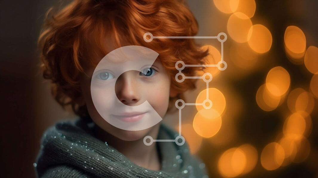 Intra Συλλεκτικό Ξύλινο Παζλ Plywood  4mm - Αξιολάτρευτο αγόρι στέκεται μπροστά από το χριστουγεννιάτικο δέντρο με θολά φώτα Σε Ξύλινο Κουτί - Διαστάσεις: 10x10 cm – 25 κομμάτια