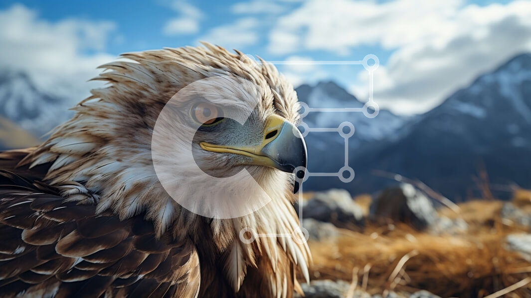 Intra Συλλεκτικό Ξύλινο Παζλ Plywood  4mm - Majestic Eagle σκαρφαλωμένος στο Rocky Outcropping Σε Ξύλινο Κουτί - Διαστάσεις: 10x10 cm – 25 κομμάτια