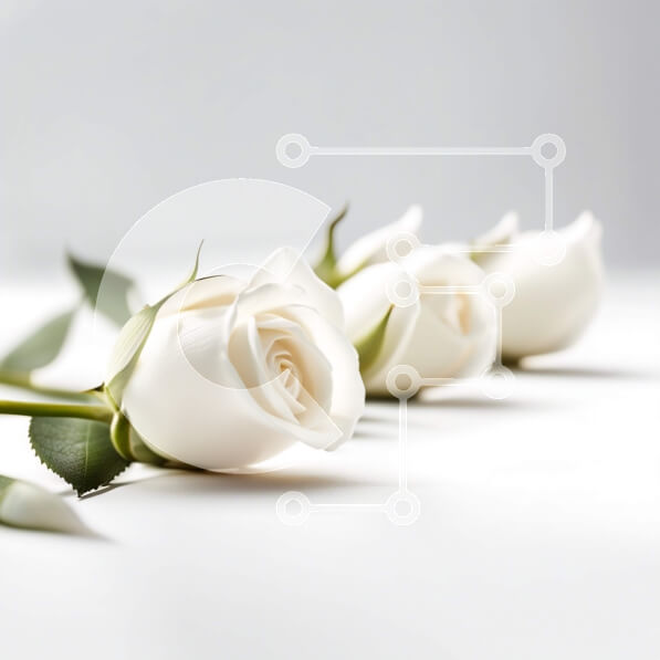 Intra Συλλεκτικό Ξύλινο Παζλ Plywood  4mm - Κομψή φωτογραφία τεσσάρων λευκών τριαντάφυλλων σε σειρά Σε Ξύλινο Κουτί - Διαστάσεις: 10x10 cm – 25 κομμάτια