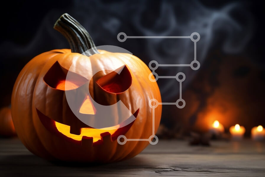 Intra Συλλεκτικό Ξύλινο Παζλ Plywood  4mm - Διακόσμηση κολοκύθας αποκριών με κεριά Σε Ξύλινο Κουτί - Διαστάσεις Puzzle: 10x10 cm – 25 κομμάτια