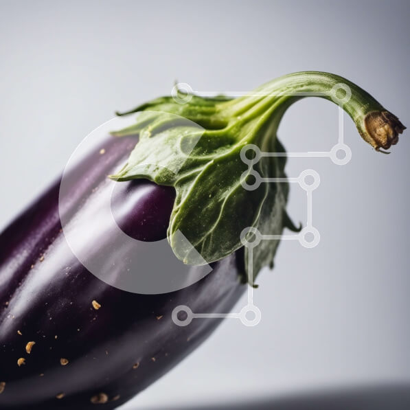 Σετ των 2 Intra Συλλεκτικό Ξύλινο Παζλ Plywood  4mm - Κοντινή όψη μιας φρέσκιας και άψογης μελιτζάνας Σε Ξύλινο Κουτί - Διαστάσεις: 10x10 cm – 25 κομμάτια