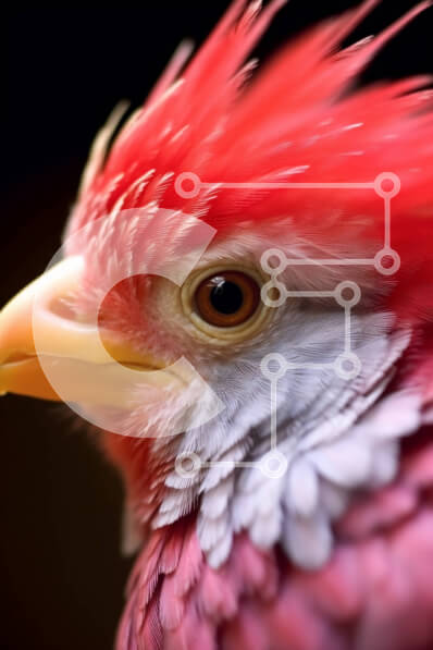 Σετ των 2 Intra Συλλεκτικό Ξύλινο Παζλ Plywood  4mm - Ζωντανή κοντινή εικόνα ενός πουλιού με ένα μοναδικό χτένισμα Mohawk Σε Ξύλινο Κουτί - Διαστάσεις: 10x10 cm – 25 κομμάτια