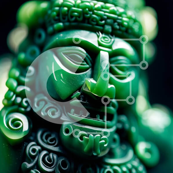 Intra Συλλεκτικό Ξύλινο Παζλ Plywood  4mm - Σοβαρό πράσινο άγαλμα με στέμμα Σε Ξύλινο Κουτί - Διαστάσεις: 10x10 cm – 25 κομμάτια