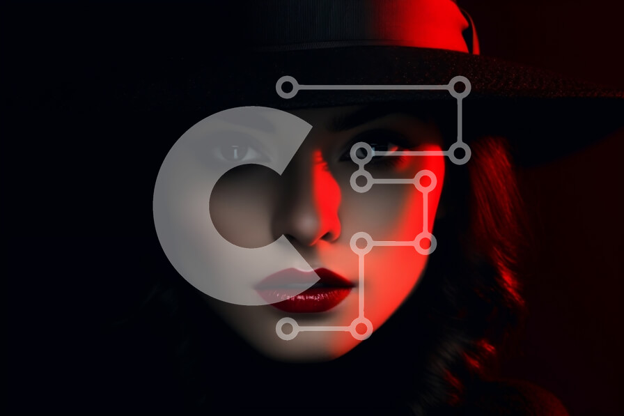 Intra Συλλεκτικό Ξύλινο Παζλ Plywood  4mm - Όμορφη γυναίκα που φορά μαύρο καπέλο και κόκκινο κραγιόν Σε Ξύλινο Κουτί - Διαστάσεις Puzzle: 10x10 cm – 25 κομμάτια