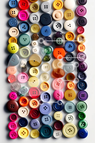 Intra Συλλεκτικό Ξύλινο Παζλ Plywood  4mm - Συλλογή φωτεινών και παιχνιδιάρικων κουμπιών σε λευκό φόντο Σε Ξύλινο Κουτί - Διαστάσεις: 10x10 cm – 25 κομμάτια