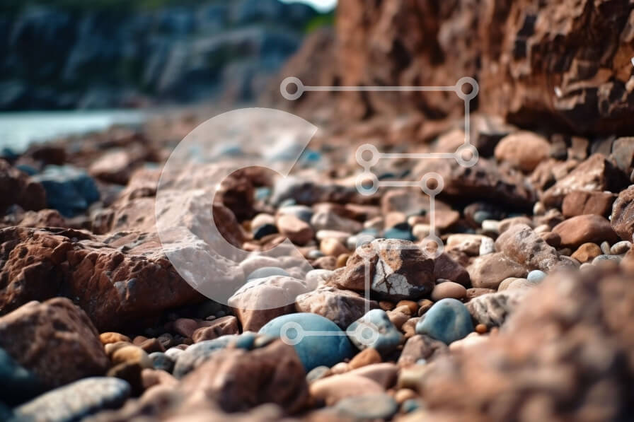 Intra Συλλεκτικό Ξύλινο Παζλ Plywood  4mm - Γραφική θέα σε μια βραχώδη παραλία με βουνά σε απόσταση Σε Ξύλινο Κουτί - Διαστάσεις Puzzle: 10x10 cm – 25 κομμάτια