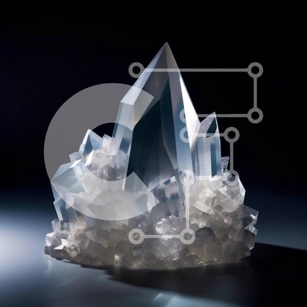 Intra Συλλεκτικό Ξύλινο Παζλ Plywood  4mm - Μυστηριώδης εικόνα ενός καθαρού κρυστάλλου που περιβάλλεται από μικρότερους λευκούς κρυστάλλους Σε Ξύλινο Κουτί - Διαστάσεις: 10x10 cm – 25 κομμάτια