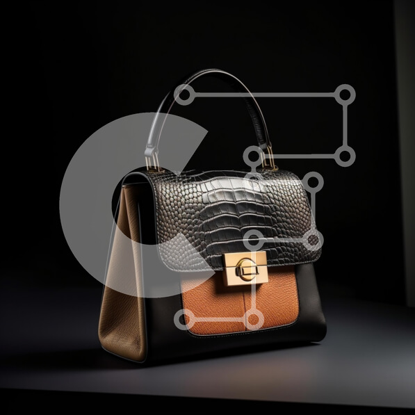 Σετ των 2 Intra Συλλεκτικό Ξύλινο Παζλ Plywood  4mm - Τσάντα σε μαύρο και καφέ σχέδιο κροκόδειλου με χρυσό κούμπωμα Σε Ξύλινο Κουτί - Διαστάσεις: 10x10 cm – 25 κομμάτια