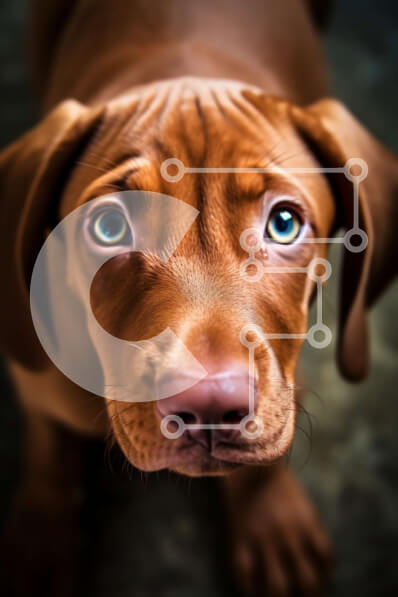 Σετ των 2 Intra Συλλεκτικό Ξύλινο Παζλ Plywood  4mm - Αξιολάτρευτη εικόνα ενός καφέ σκύλου με μπλε μάτια Σε Ξύλινο Κουτί - Διαστάσεις: 10x10 cm – 25 κομμάτια