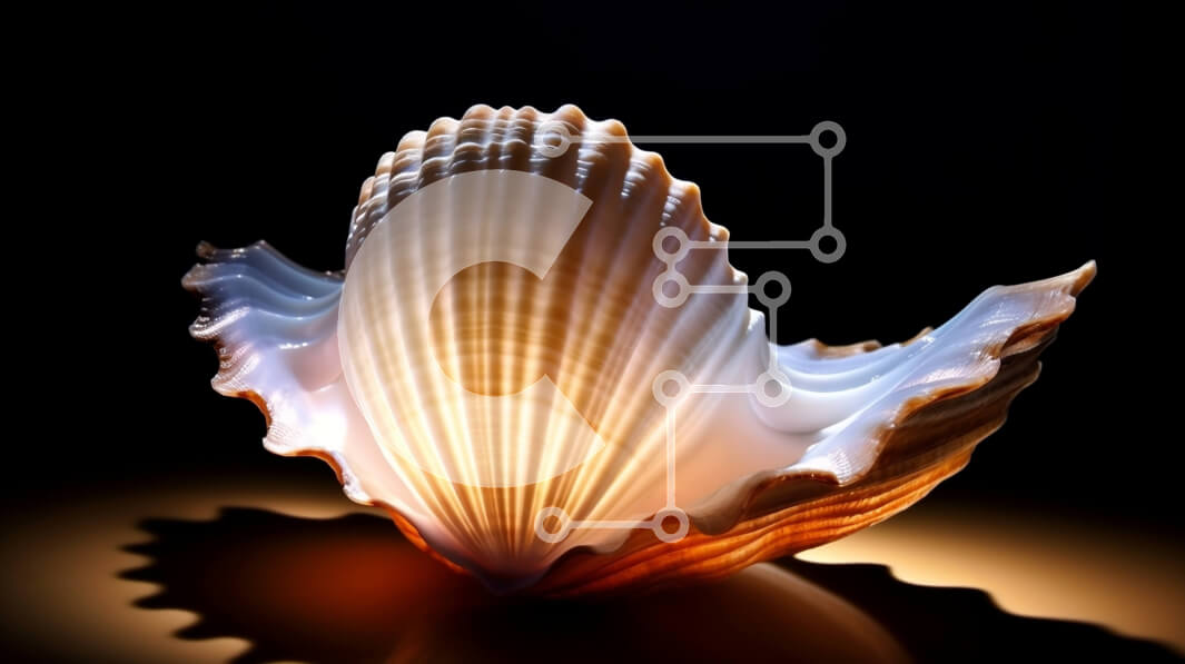 Intra Συλλεκτικό Ξύλινο Παζλ Plywood  4mm - Όμορφο κοχύλι σε μαύρο φόντο Σε Ξύλινο Κουτί - Διαστάσεις Puzzle: 10x10 cm – 25 κομμάτια