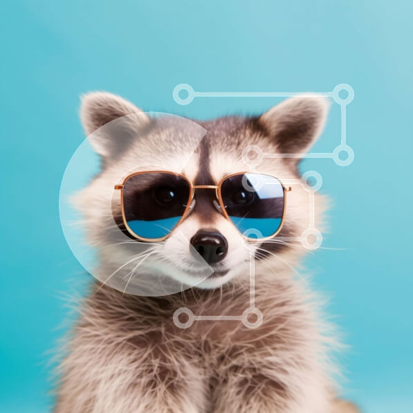 Intra Συλλεκτικό Ξύλινο Παζλ Plywood  4mm - Αξιολάτρευτη εικόνα ενός ρακούν με γυαλιά ηλίου Σε Ξύλινο Κουτί - Διαστάσεις: 10x10 cm – 25 κομμάτια