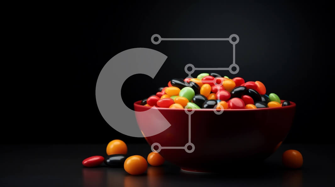 Σετ των 2 Intra Συλλεκτικό Ξύλινο Παζλ Plywood  4mm - Πολύχρωμα Gummy Bears σε ένα μπολ Σε Ξύλινο Κουτί - Διαστάσεις: 10x10 cm – 25 κομμάτια