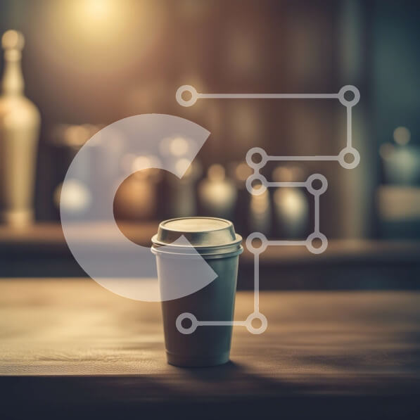 Σετ των 2 Intra Συλλεκτικό Ξύλινο Παζλ Plywood  4mm - Φλιτζάνι καφέ σε ξύλινο τραπέζι μπροστά από το μπαρ Σε Ξύλινο Κουτί - Διαστάσεις: 10x10 cm – 25 κομμάτια