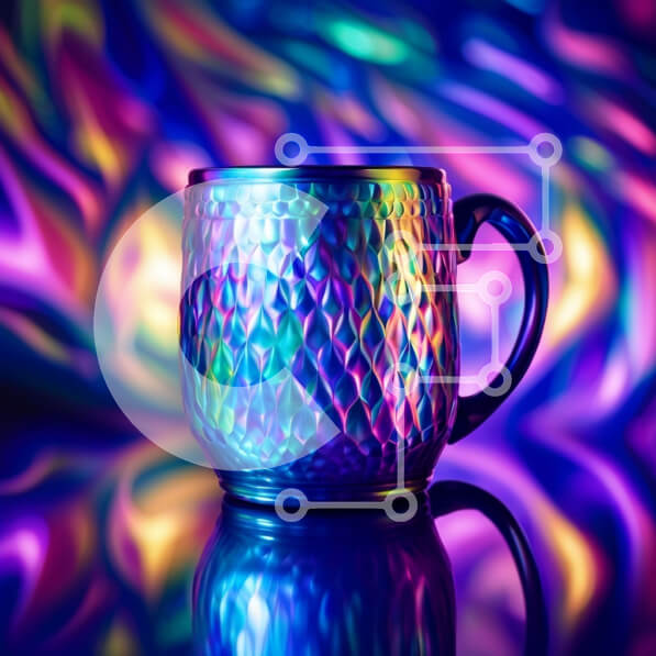 Intra Συλλεκτικό Ξύλινο Παζλ Plywood  4mm - Ζωντανή και πολύχρωμη κούπα σε ανακλαστική επιφάνεια Σε Ξύλινο Κουτί - Διαστάσεις: 10x10 cm – 25 κομμάτια