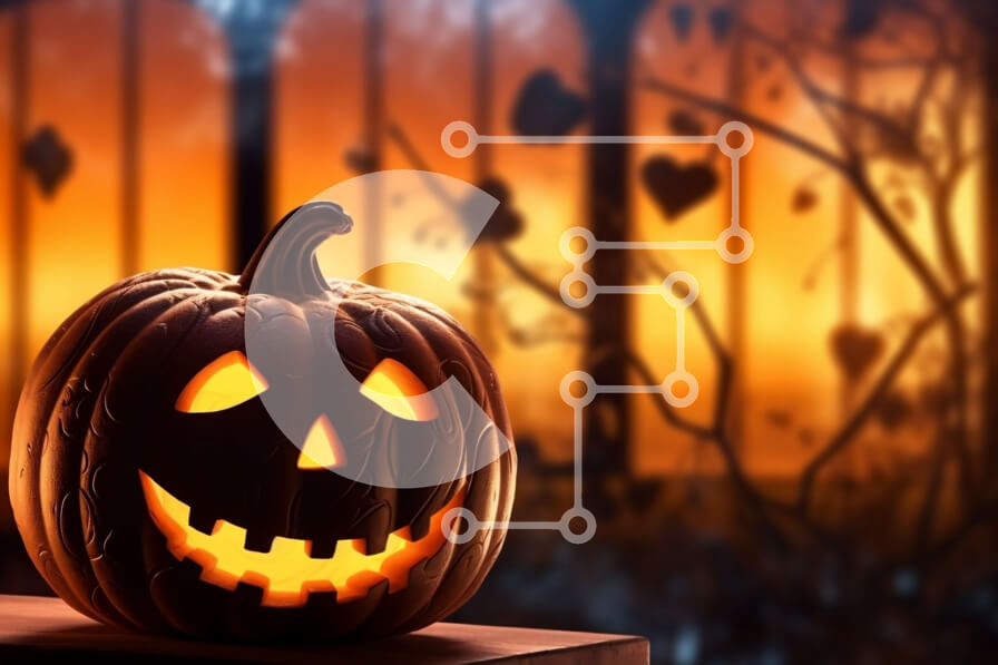 Intra Συλλεκτικό Ξύλινο Παζλ Plywood  4mm - Διακόσμηση κολοκύθας αποκριών με κεριά και φανάρια Σε Ξύλινο Κουτί - Διαστάσεις Puzzle: 10x10 cm – 25 κομμάτια