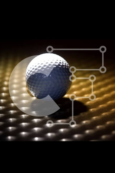 Intra Συλλεκτικό Ξύλινο Παζλ Plywood  4mm - Μπάλα του γκολφ σε μια γυαλιστερή επιφάνεια Σε Ξύλινο Κουτί - Διαστάσεις Puzzle: 10x10 cm – 25 κομμάτια