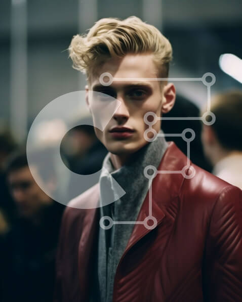 Intra Συλλεκτικό Ξύλινο Παζλ Plywood  4mm - Πορτρέτο ενός άνδρα που στέκεται σε ένα γεμάτο δωμάτιο Σε Ξύλινο Κουτί - Διαστάσεις Puzzle: 10x10 cm – 25 κομμάτια