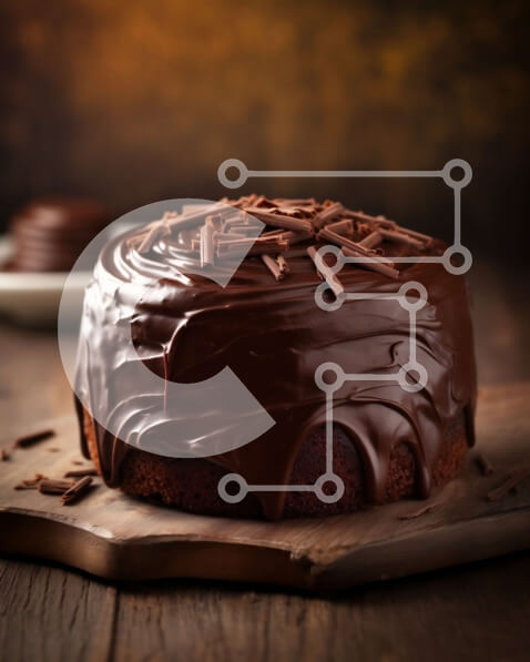 Σετ των 2 Intra Συλλεκτικό Ξύλινο Παζλ Plywood  4mm - Λαχταριστή εικόνα κέικ σοκολάτας με γλάσο σοκολάτας Σε Ξύλινο Κουτί - Διαστάσεις: 10x10 cm – 25 κομμάτια