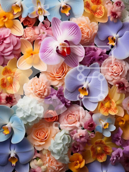 Intra Συλλεκτικό Ξύλινο Παζλ Plywood  4mm - Ζωντανή εικόνα πολύχρωμων λουλουδιών σε κυκλική διάταξη Σε Ξύλινο Κουτί - Διαστάσεις: 10x10 cm – 25 κομμάτια