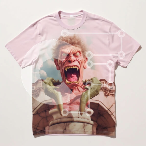 Intra Συλλεκτικό Ξύλινο Παζλ Plywood  4mm - Μοναδικό ροζ τέρας γλυπτό σε προβολή σε δημόσιο χώρο Σε Ξύλινο Κουτί - Διαστάσεις Puzzle: 10x10 cm – 25 κομμάτια