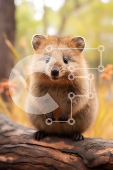 Σετ των 2 Intra Συλλεκτικό Ξύλινο Παζλ Plywood  4mm - Χαριτωμένη εικόνα ενός καφέ μαρσιποφόρου σε ένα δάσος Σε Ξύλινο Κουτί - Διαστάσεις: 10x10 cm – 25 κομμάτια