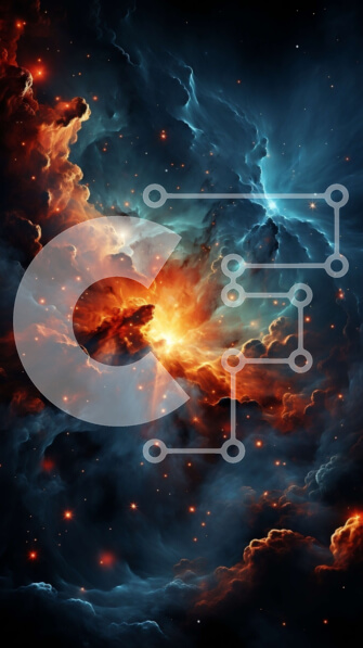 Intra Συλλεκτικό Ξύλινο Παζλ Plywood  4mm - Ζωντανή εικόνα νεφελώματος με πορτοκαλί και μπλε σύννεφα Σε Ξύλινο Κουτί - Διαστάσεις Puzzle: 10x10 cm – 25 κομμάτια