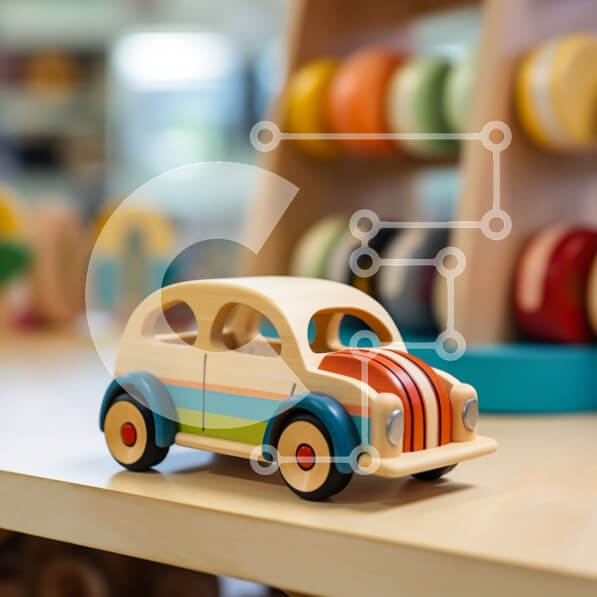 Intra Συλλεκτικό Ξύλινο Παζλ Plywood  4mm - Δημιουργικό και έξυπνο ξύλινο αυτοκίνητο παιχνιδιών σε ξύλινο τραπέζι Σε Ξύλινο Κουτί - Διαστάσεις: 10x10 cm – 25 κομμάτια