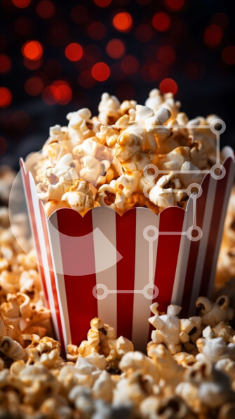 Intra Συλλεκτικό Ξύλινο Παζλ Plywood  4mm - Μπολ με ποπ κορν σε χάρτινη σακούλα σε σκούρο φόντο Σε Ξύλινο Κουτί - Διαστάσεις: 10x10 cm – 25 κομμάτια