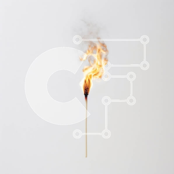 Intra Συλλεκτικό Ξύλινο Παζλ Plywood  4mm - Κοντινή φωτογραφία ενός αναμμένου σπίρτου σε λευκό φόντο Σε Ξύλινο Κουτί - Διαστάσεις: 10x10 cm – 25 κομμάτια