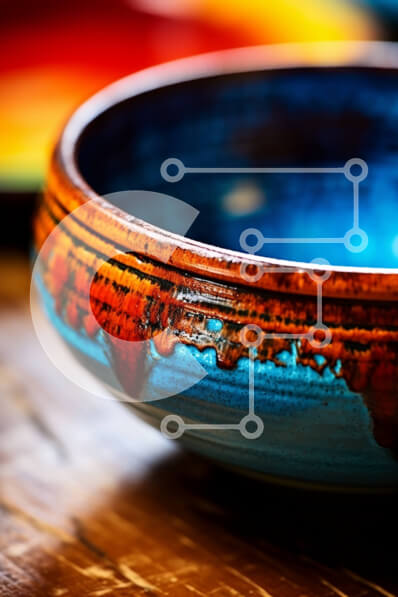 Intra Συλλεκτικό Ξύλινο Παζλ Plywood  4mm - Ζωντανό και τολμηρό μπολ σε τραπέζι από φυσικό ξύλο Σε Ξύλινο Κουτί - Διαστάσεις: 10x10 cm – 25 κομμάτια