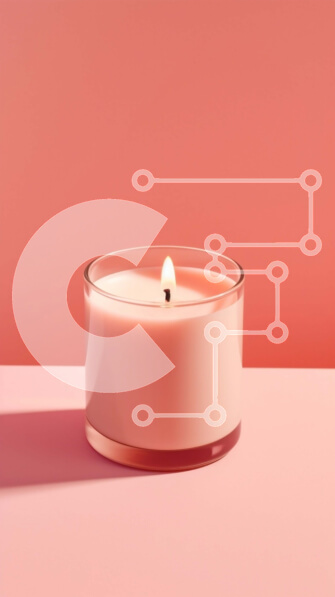 Intra Συλλεκτικό Ξύλινο Παζλ Plywood  4mm - Όμορφη εικόνα ροζ κεριού σε ροζ επιφάνεια Σε Ξύλινο Κουτί - Διαστάσεις: 10x10 cm – 25 κομμάτια