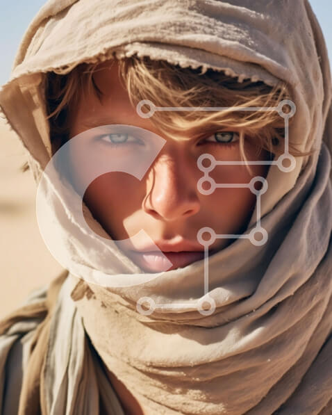 Σετ των 2 Intra Συλλεκτικό Ξύλινο Παζλ Plywood  4mm - Άτομο που στέκεται στην έρημο με τα χέρια στις τσέπες Σε Ξύλινο Κουτί - Διαστάσεις: 10x10 cm – 25 κομμάτια