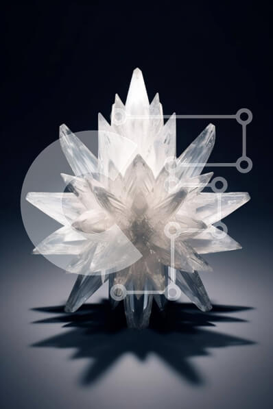 Σετ των 2 Intra Συλλεκτικό Ξύλινο Παζλ Plywood  4mm - Όμορφη εικόνα ενός κρυστάλλου που μοιάζει με νιφάδα χιονιού Σε Ξύλινο Κουτί - Διαστάσεις: 10x10 cm – 25 κομμάτια