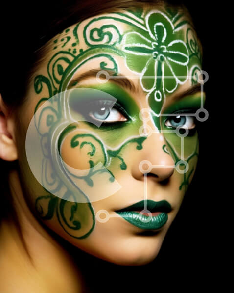 Intra Συλλεκτικό Ξύλινο Παζλ Plywood  4mm - Κομψό μακιγιάζ ημέρας του Αγίου Πατρικίου με σχέδιο τριφύλλι Σε Ξύλινο Κουτί - Διαστάσεις Puzzle: 10x10 cm – 25 κομμάτια