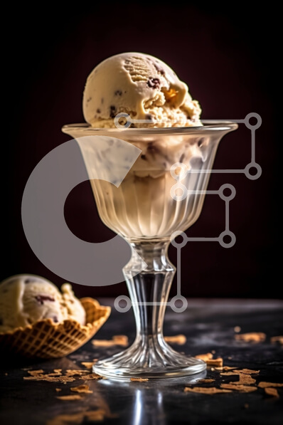 Σετ των 2 Intra Συλλεκτικό Ξύλινο Παζλ Plywood  4mm - Αφεθείτε σε μια μπάλα παγωτό βανίλια με κομματάκια σοκολάτας Σε Ξύλινο Κουτί - Διαστάσεις: 10x10 cm – 25 κομμάτια