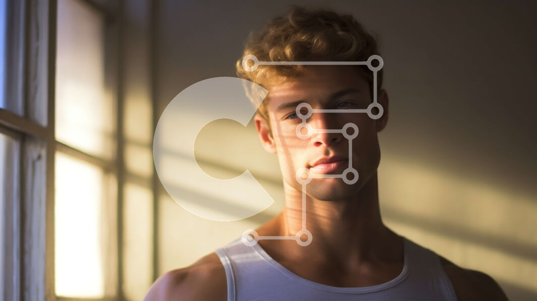 Intra Συλλεκτικό Ξύλινο Παζλ Plywood  4mm - Νεαρός άνδρας με λευκή μπλούζα που στέκεται μπροστά από ένα παράθυρο Σε Ξύλινο Κουτί - Διαστάσεις Puzzle: 10x10 cm – 25 κομμάτια