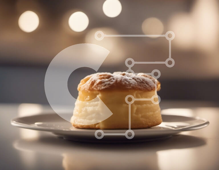 Σετ των 2 Intra Συλλεκτικό Ξύλινο Παζλ Plywood  4mm - Φρεσκοψημένο κέικ στο άσπρο πιάτο Σε Ξύλινο Κουτί - Διαστάσεις: 10x10 cm – 25 κομμάτια