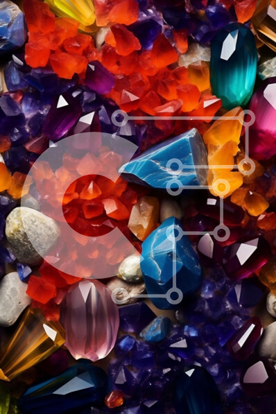 Intra Συλλεκτικό Ξύλινο Παζλ Plywood  4mm - Όμορφη εικόνα πολύχρωμων πολύτιμων λίθων που συσσωρεύονται σε διαφορετικά σχήματα και μεγέθη Σε Ξύλινο Κουτί - Διαστάσεις: 10x10 cm – 25 κομμάτια