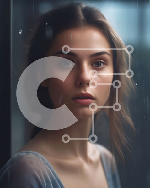 Intra Συλλεκτικό Ξύλινο Παζλ Plywood  4mm - Νεαρή γυναίκα που συλλογίζεται τη βροχερή μέρα από το παράθυρο Σε Ξύλινο Κουτί - Διαστάσεις Puzzle: 10x10 cm – 25 κομμάτια