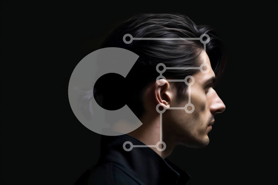 Intra Συλλεκτικό Ξύλινο Παζλ Plywood  4mm - Σοβαρός άνδρας με μαύρα ρούχα κοιτάζοντας την απόσταση Σε Ξύλινο Κουτί - Διαστάσεις Puzzle: 10x10 cm – 25 κομμάτια