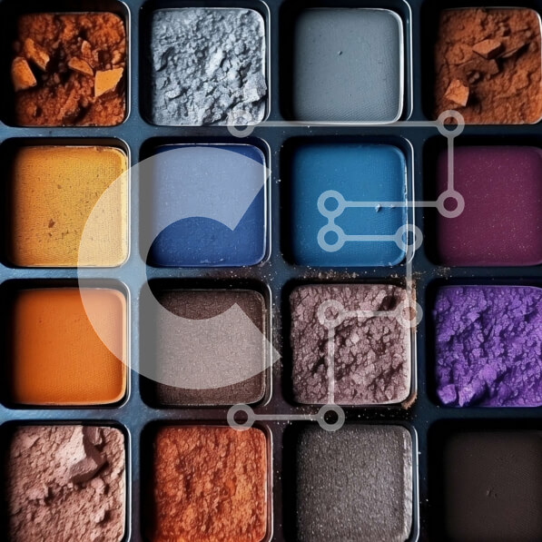 Σετ των 2 Intra Συλλεκτικό Ξύλινο Παζλ Plywood  4mm - Γίνετε δημιουργικοί με αυτήν την πολύχρωμη παλέτα σκιών ματιών | Μπλε, Μωβ και Καφέ αποχρώσεις Σε Ξύλινο Κουτί - Διαστάσεις: 10x10 cm – 25 κομμάτια