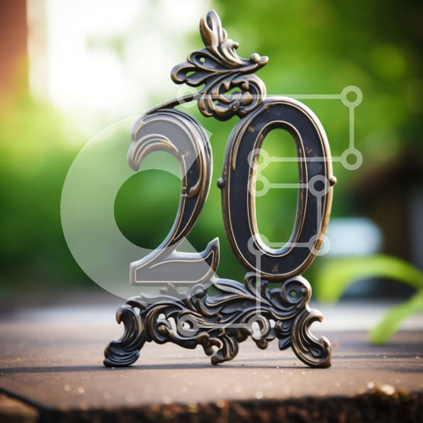 Σετ των 2 Intra Συλλεκτικό Ξύλινο Παζλ Plywood  4mm - Κλασική ασπρόμαυρη τούρτα γενεθλίων με τον αριθμό 20 Σε Ξύλινο Κουτί - Διαστάσεις: 10x10 cm – 25 κομμάτια