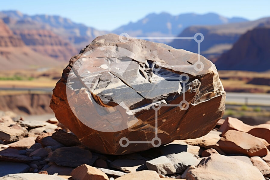 Intra Συλλεκτικό Ξύλινο Παζλ Plywood  4mm - Γραφική θέα του μεγάλου βράχου με την οροσειρά στο βάθος Σε Ξύλινο Κουτί - Διαστάσεις: 10x10 cm – 25 κομμάτια