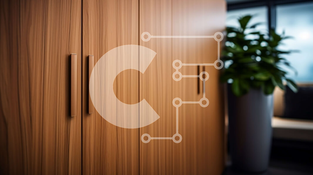 Intra Συλλεκτικό Ξύλινο Παζλ Plywood  4mm - Ξύλινο ντουλάπι με ανοιχτή πόρτα και φυτό σε γλάστρα Σε Ξύλινο Κουτί - Διαστάσεις Puzzle: 10x10 cm – 25 κομμάτια