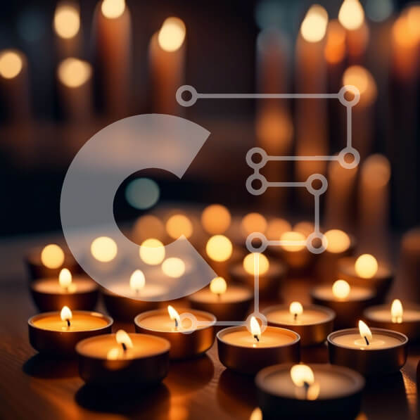 Intra Συλλεκτικό Ξύλινο Παζλ Plywood  4mm - Ζεστή ατμόσφαιρα με μια ομάδα αναμμένων κεριών Σε Ξύλινο Κουτί - Διαστάσεις Puzzle: 10x10 cm – 25 κομμάτια