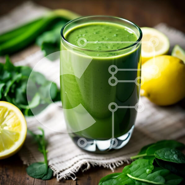 Σετ των 2 Intra Συλλεκτικό Ξύλινο Παζλ Plywood  4mm - Δροσιστικό πράσινο Smoothie με σπανάκι και φέτες λεμονιού Σε Ξύλινο Κουτί - Διαστάσεις: 10x10 cm – 25 κομμάτια