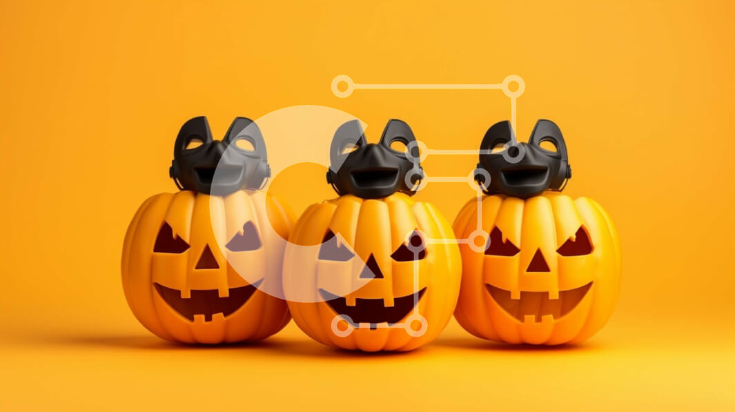 Intra Συλλεκτικό Ξύλινο Παζλ Plywood  4mm - Φανάρια Jack-o'-Halloween σε πορτοκαλί φόντο Σε Ξύλινο Κουτί - Διαστάσεις Puzzle: 10x10 cm – 25 κομμάτια