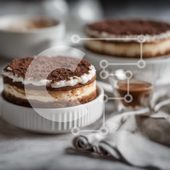 Σετ των 2 Intra Συλλεκτικό Ξύλινο Παζλ Plywood  4mm - Λαχταριστά επιδόρπια με σαντιγί και σάλτσα σοκολάτας Σε Ξύλινο Κουτί - Διαστάσεις: 10x10 cm – 25 κομμάτια